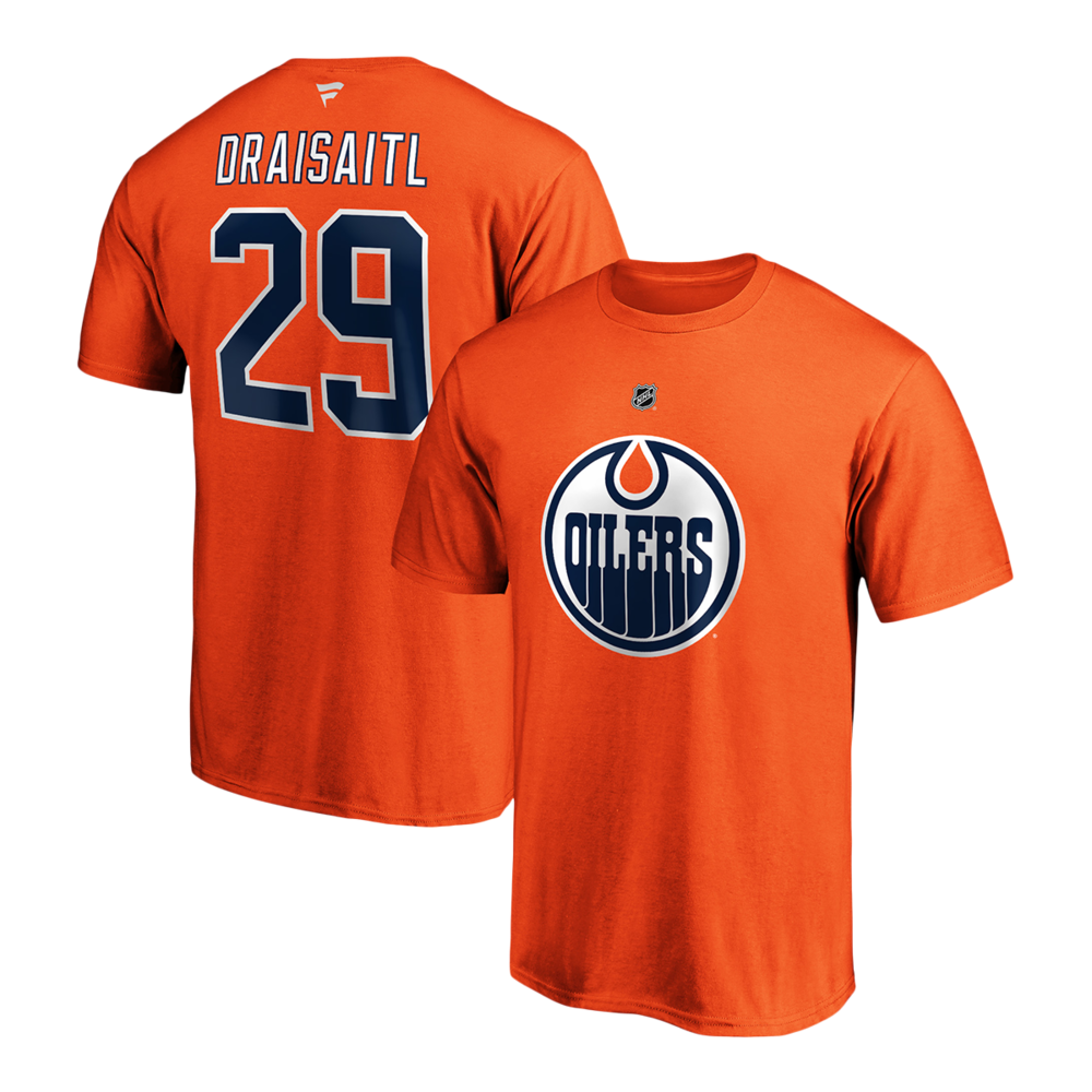Edmonton Oilers Fanatics Men's Leon Draisaitl Authentic Stack T Shirt