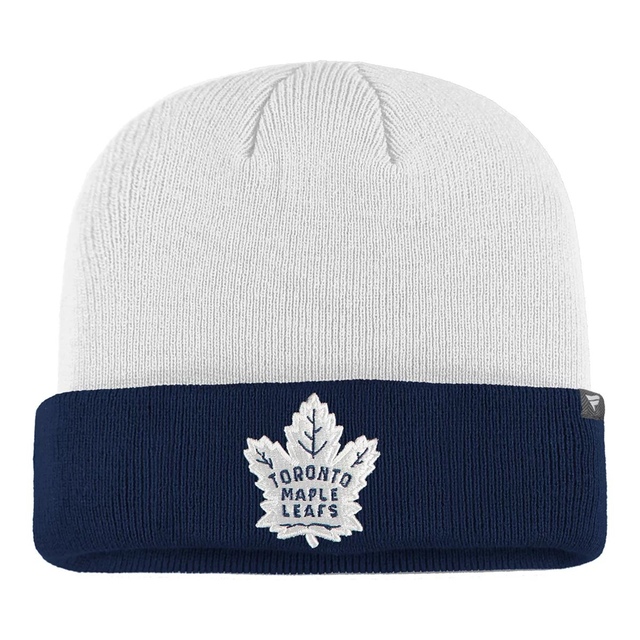 Toronto Maple Leafs Fanatics Holiday Cuffed Knit Hat, NHL, Hockey Front_Flat