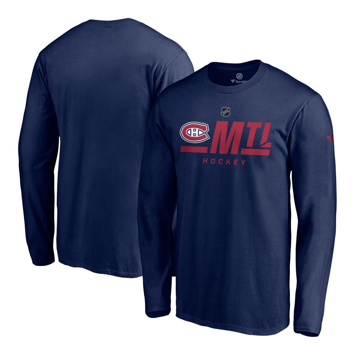 Montreal Canadiens Fanatics Locker Room Tricode Long Sleeve T Shirt ...