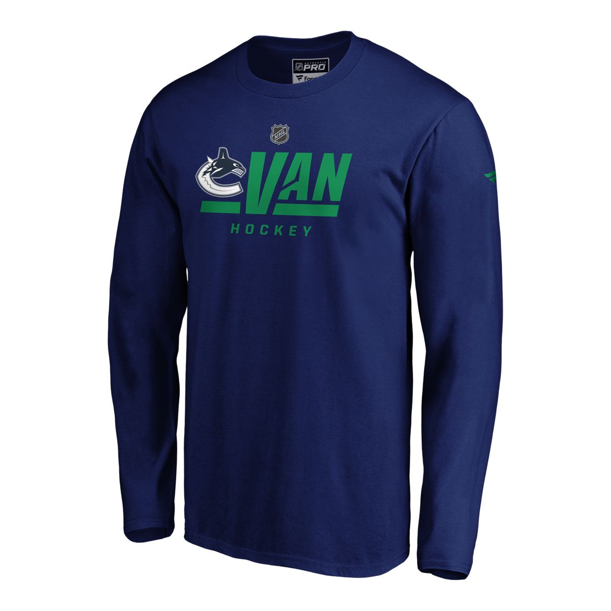 Vancouver Canucks Fanatics Locker Room Tricode Long Sleeve T Shirt - Main Image