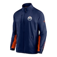 Edmonton Oilers Fanatics Men's Locker Room Rink Jacket Front_Angled_Left