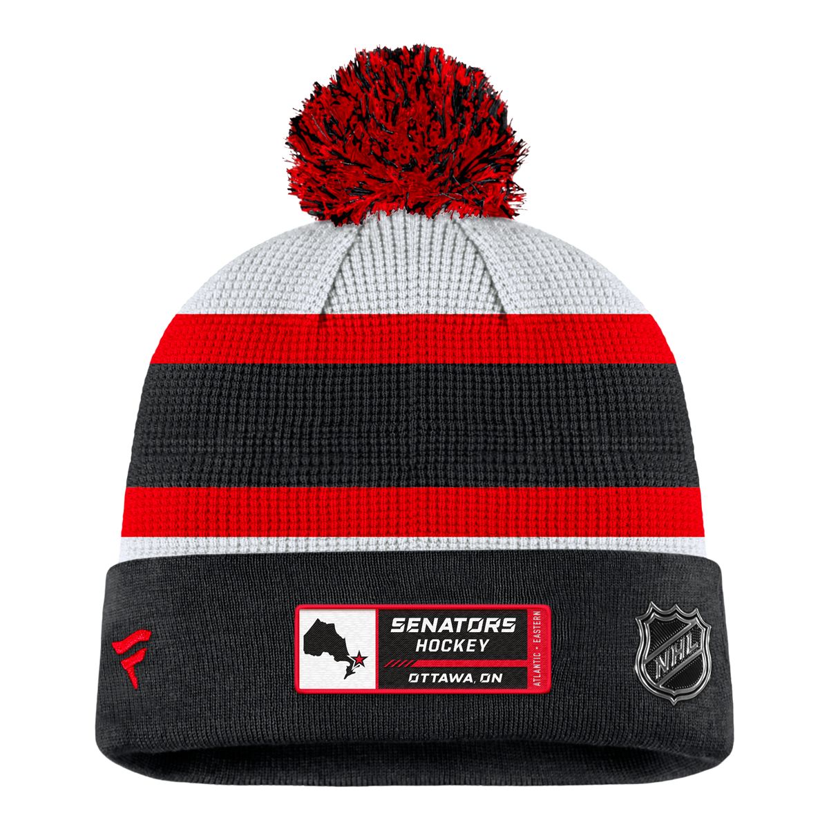 Ottawa Senators Fanatics Draft Pom Knit Hat, NHL, Hockey Back_Flat