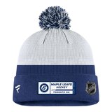 Toronto Maple Leafs Fanatics Draft Cuffed Pom Knit Hat, NHL, Hockey Back_Flat
