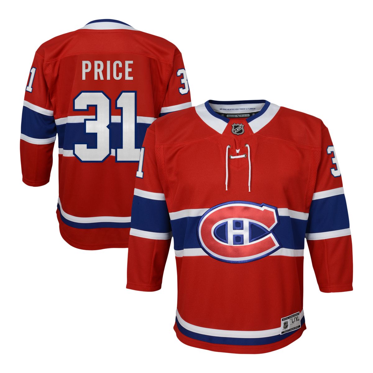 NWT CAREY PRICE MONTREAL CANADIENS GIRLS YOUTH L/XL PINK NHL LICENSE JERSEY