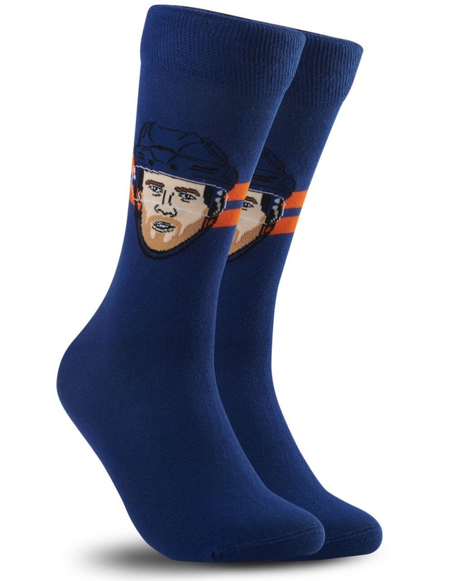 Edmonton Oilers Major League Socks Leon Draisaitl Socks Front_Three_Fourths_Angled_Right