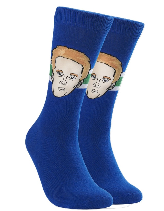 Vancouver Canucks Major League Socks Elias Pettersson Socks Front_Three_Fourths_Angled_Right