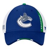 Vancouver Canucks Fanatics Authentic Pro Structured Draft Trucker Hat, NHL, Hockey Front_Flat