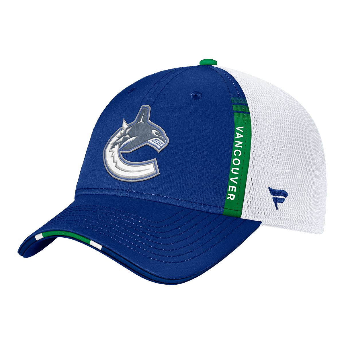 Vancouver Canucks Fanatics Authentic Pro Structured Draft Trucker Hat, NHL, Hockey