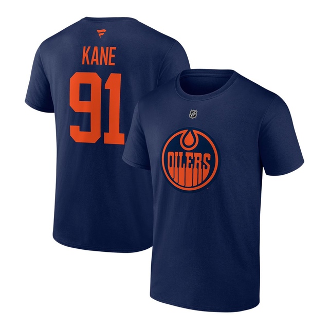 Edmonton Oilers Fanatics Evander Kane Stacked Player T Shirt