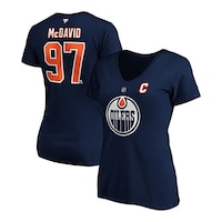 Edmonton Oilers Fanatics Women's Connor McDavid Authentic Stack T-Shirt Composite_or_Mixed