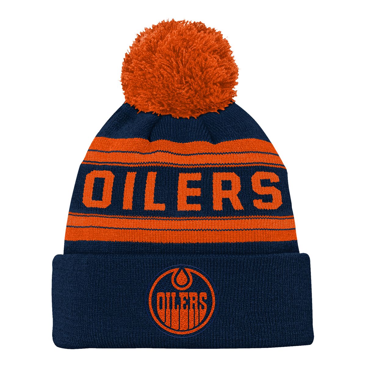 Youth Edmonton Oilers 3rd Jersey Jacquard Cuffed Pom Knit