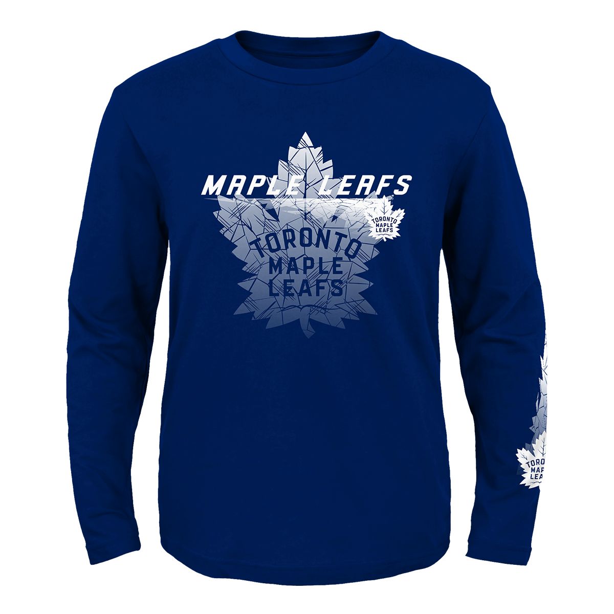 Youth Toronto Maple Leafs Cracked Ice Long Sleeve T Shirt