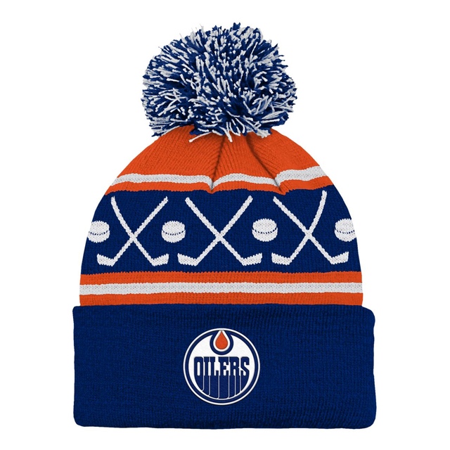 Infant Edmonton Oilers Face Off Cuffed Pom Knit SportChek
