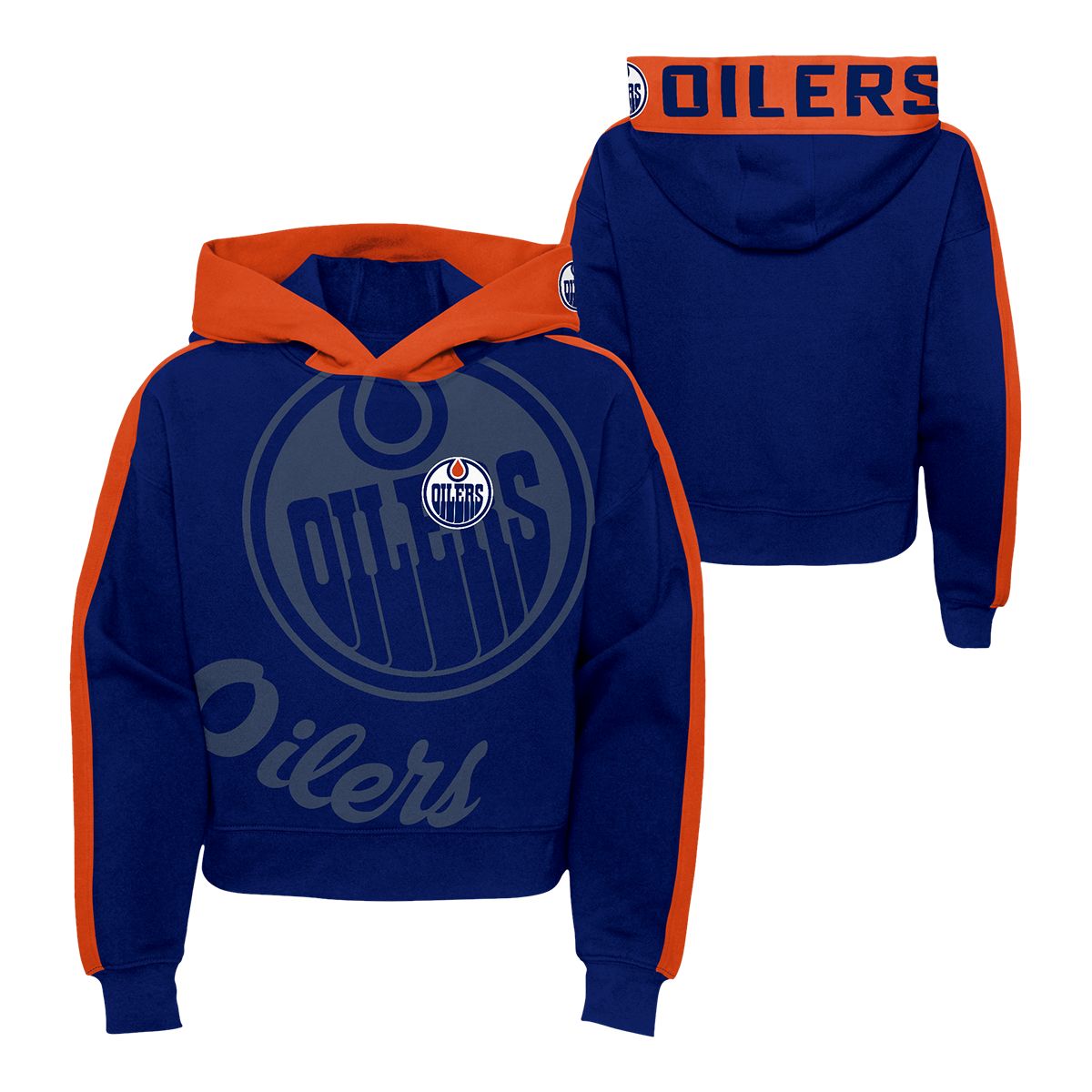NHL Edmonton Oilers Blue Orange Women Hoodie Dress