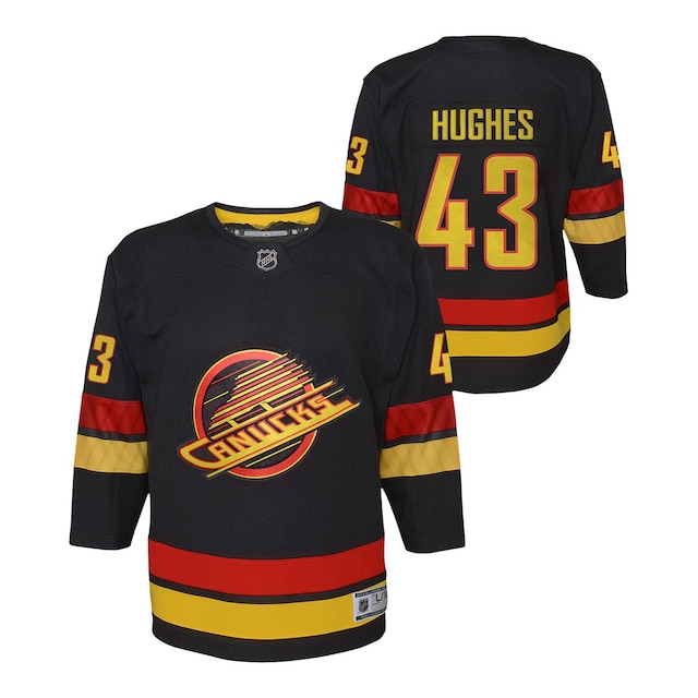 Vancouver Canucks Quinn Hughes Alternate Black Skate Adidas Jersey