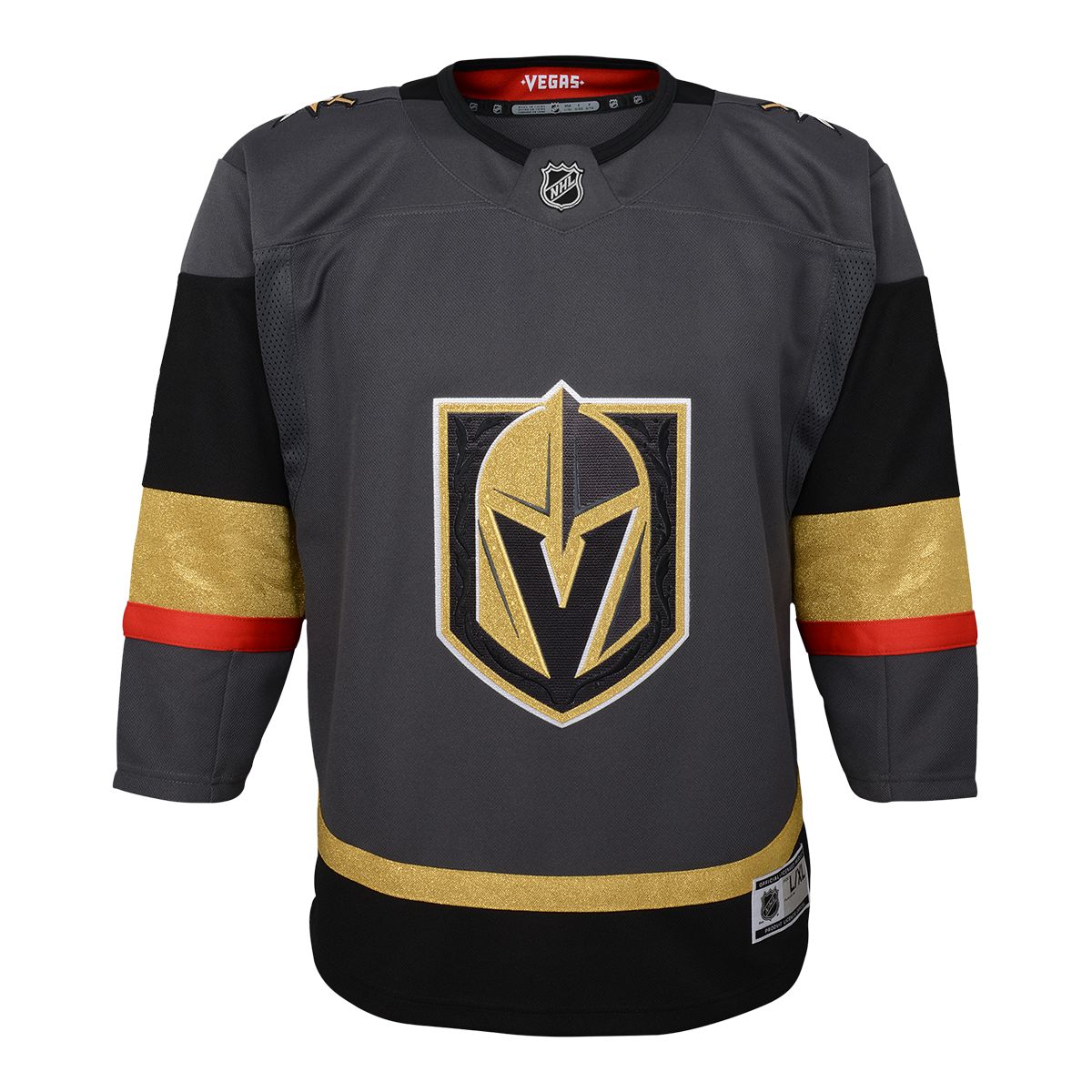 Las Vegas Golden Knights Jersey Youth Size S/M Gray Black NHL Licensed  Hockey