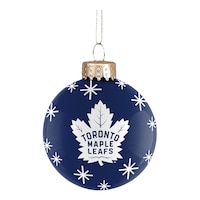 Toronto Maple Leafs KDI Printed Glass Ball Ornament Front_Flat
