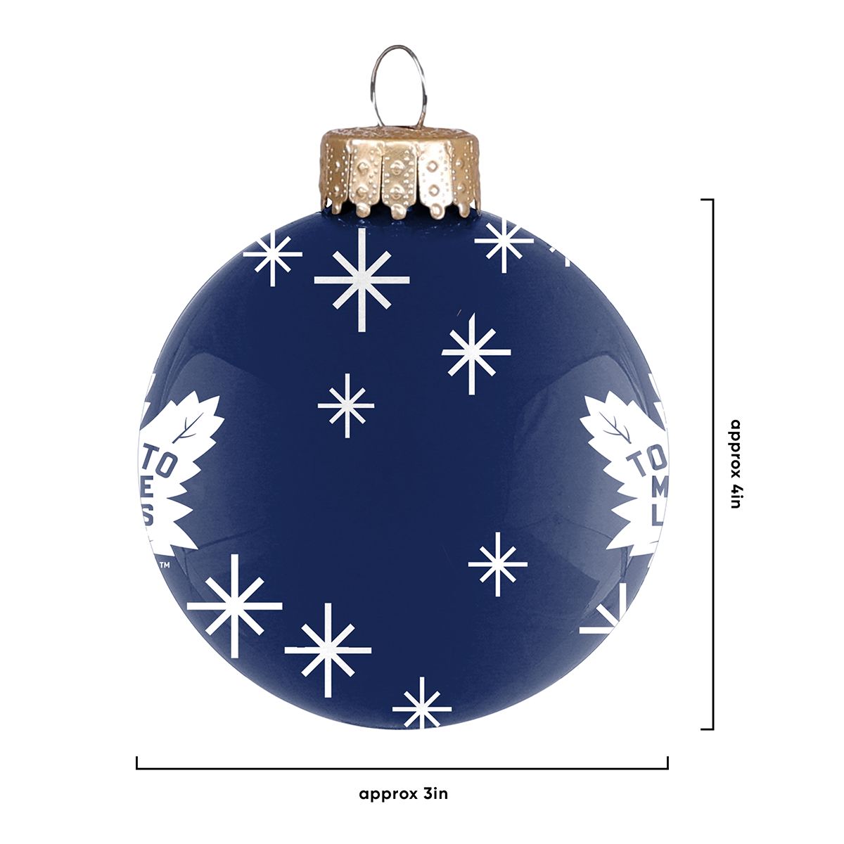Toronto Maple Leafs KDI Printed Glass Ball Ornament Side_Right
