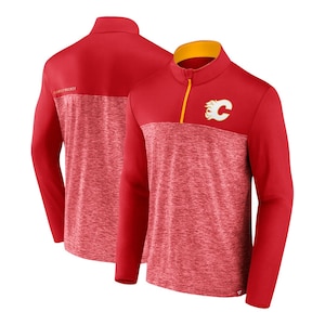 Calgary Flames Fanatics Iconic Defender Quarter Zip Long Sleeve Top