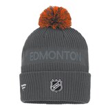 Edmonton Oilers Fanatics Authentic Pro Home Ice Cuffed Pom Knit Hat Front_Flat
