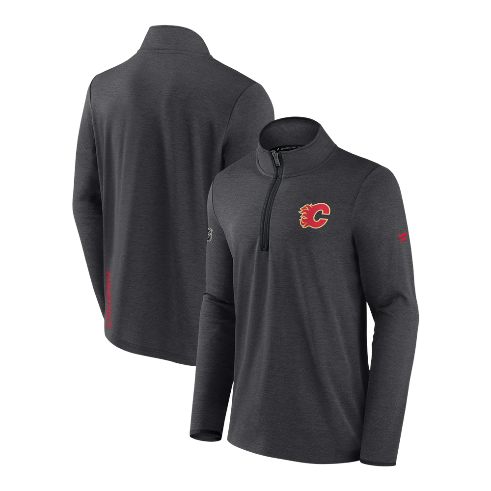 Calgary Flames Fanatics Authentic Pro Rink Fleece Quiz Top