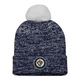 Winnipeg Jets Fanatics Women's Glitter Cuffed Pom Knit Hat Front_Flat