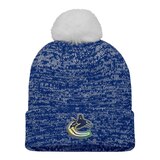 Vancouver Canucks Fanatics Women's Glimmer Cuffed Pom Knit Hat Front_Flat