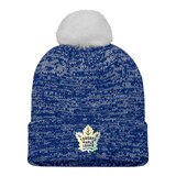 Toronto Maple Leafs Fanatics Women's Glimmer Cuffed Pom Knit Hat Front_Flat