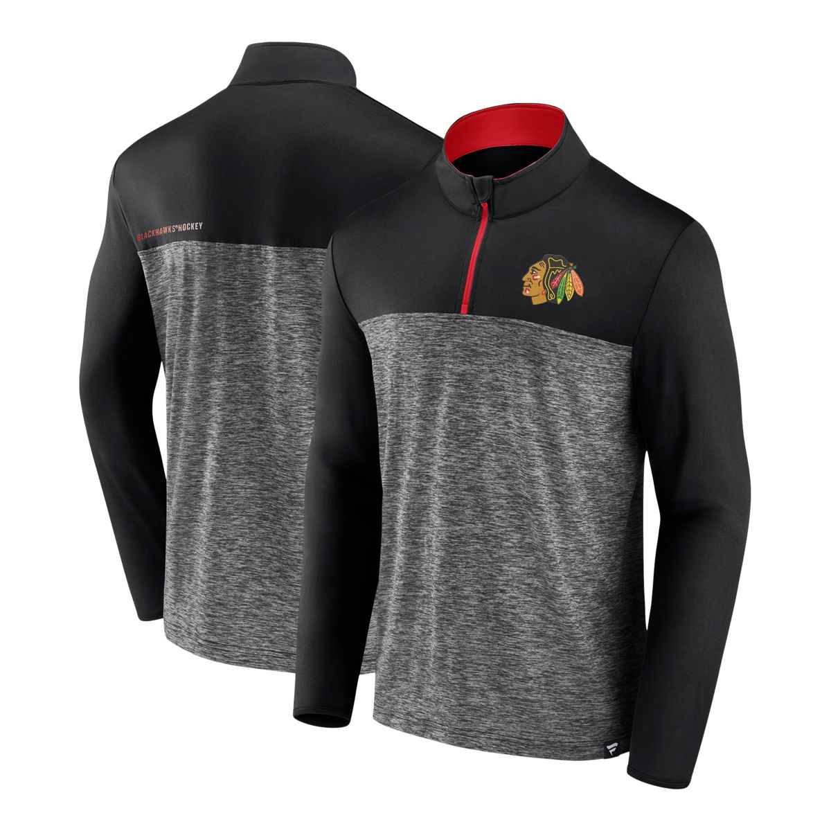 NHL Chicago Blackhawks Mens Long Sleeve Rash Guard T-Shirt