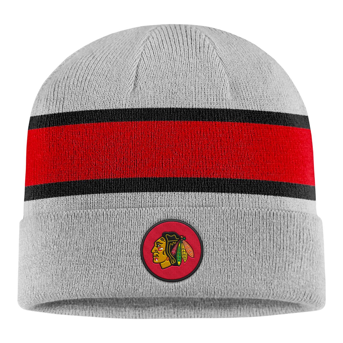 Image of Chicago Blackhawks Fanatics Holiday Cuffed Knit Hat