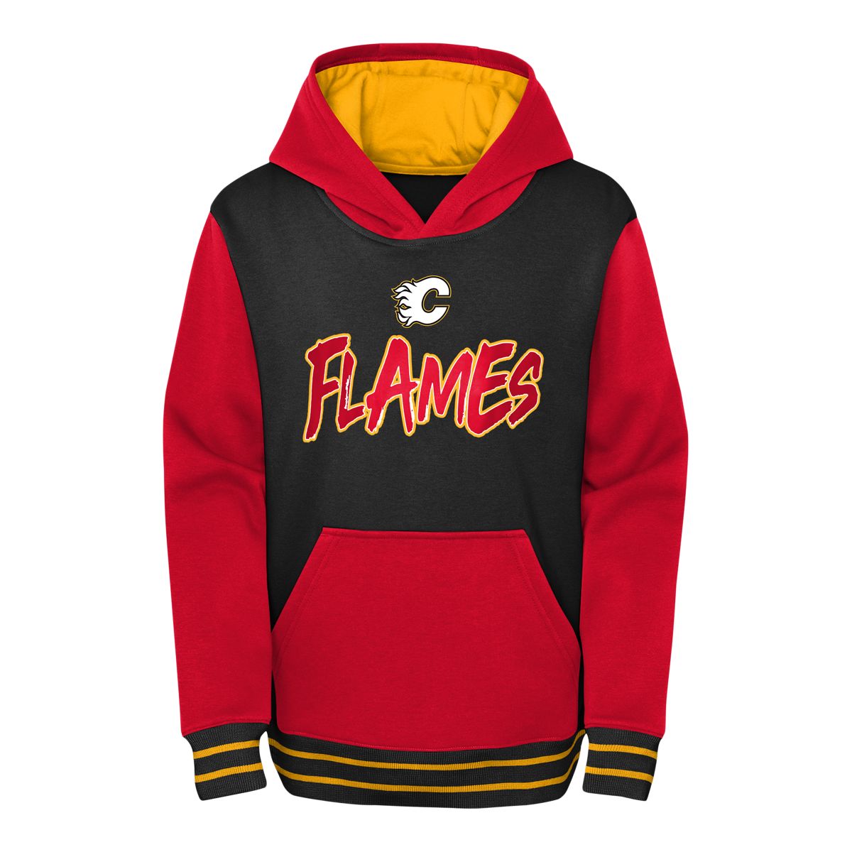 Youth Calgary Flames Outerstuff Reverse Retro Fleece Hoodie