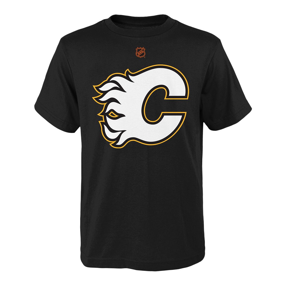Youth Calgary Flames Outerstuff Reverse Retro Logo T Shirt