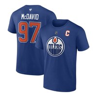 Edmonton Oilers McDavid Roy Fanatics Branded Navy Authentic Stack Name and Number T-Shirt Composite_or_Mixed