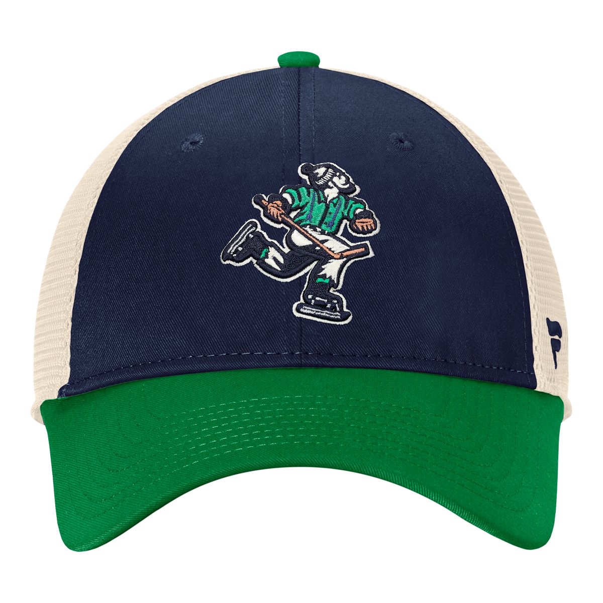 Vancouver Canucks Fanatics Authentic Pro Reverse Retro Struct Adjustable Meshback Cap Front_Flat