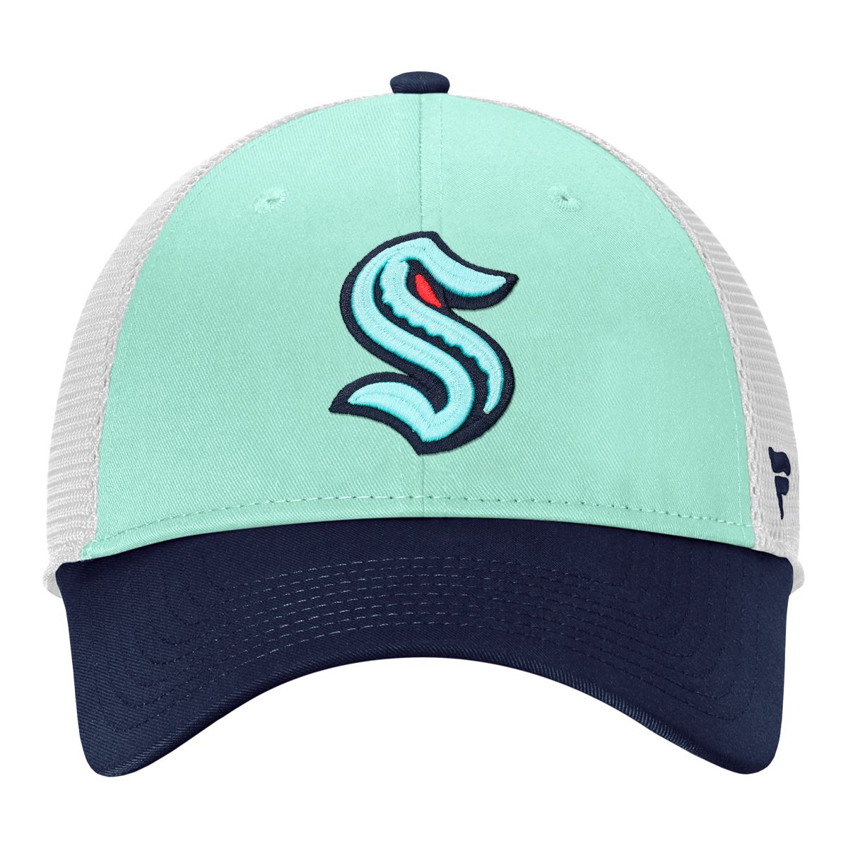 Seattle Kraken Fanatics Reverse Retro Authentic Pro Struct Adjustable Meshback Cap Front_Flat
