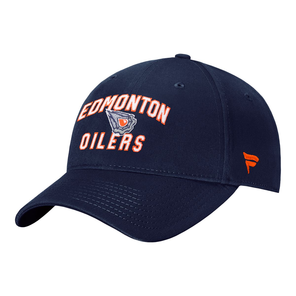 Edmonton Oilers Fanatics Reverse Retro Unstruct Adjustable Cap Front_Angled_Left