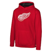 Youth Detroit Red Wings Outerstuff Prime Pullover Fleece Hoodie Front_Angled_Left