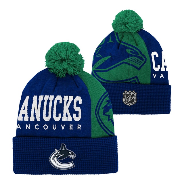 Youth Vancouver Canucks Outerstuff Impact Cuffed Pom Beanie Composite_or_Mixed