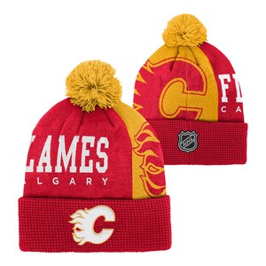 Youth Calgary Flames Outerstuff Impact Cuffed Pom Beanie
