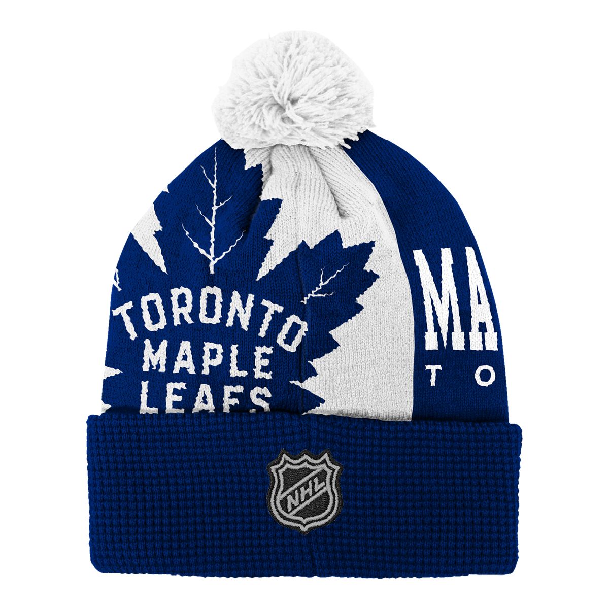 Youth Toronto Maple Leafs Outerstuff Impact Cuffed Pom Beanie