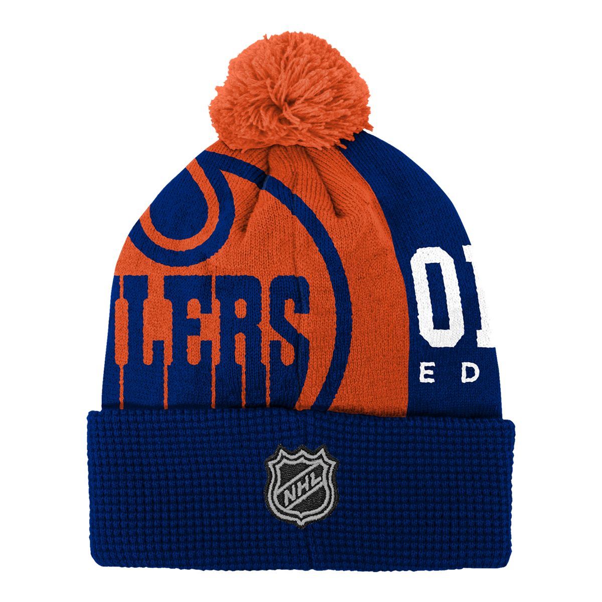 Youth Edmonton Oilers Outerstuff Impact Cuffed Pom Beanie
