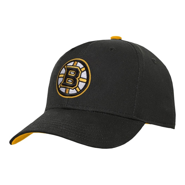 Youth Boston Bruins Outerstuff Precurved Snapback Cap Front_Angled_Left