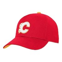 Youth Calgary Flames Outerstuff Precurved Snapback Cap Front_Angled_Left
