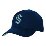Youth Seattle Kraken Outerstuff Precurved Snapback Cap Front_Three_Fourths_Angled_Left