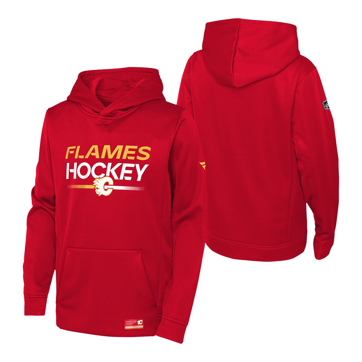 Youth Calgary Flames Outerstuff Authentic Pro Hoodie