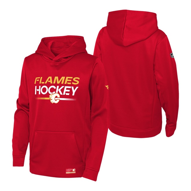 Youth Calgary Flames Outerstuff Authentic Pro Hoodie