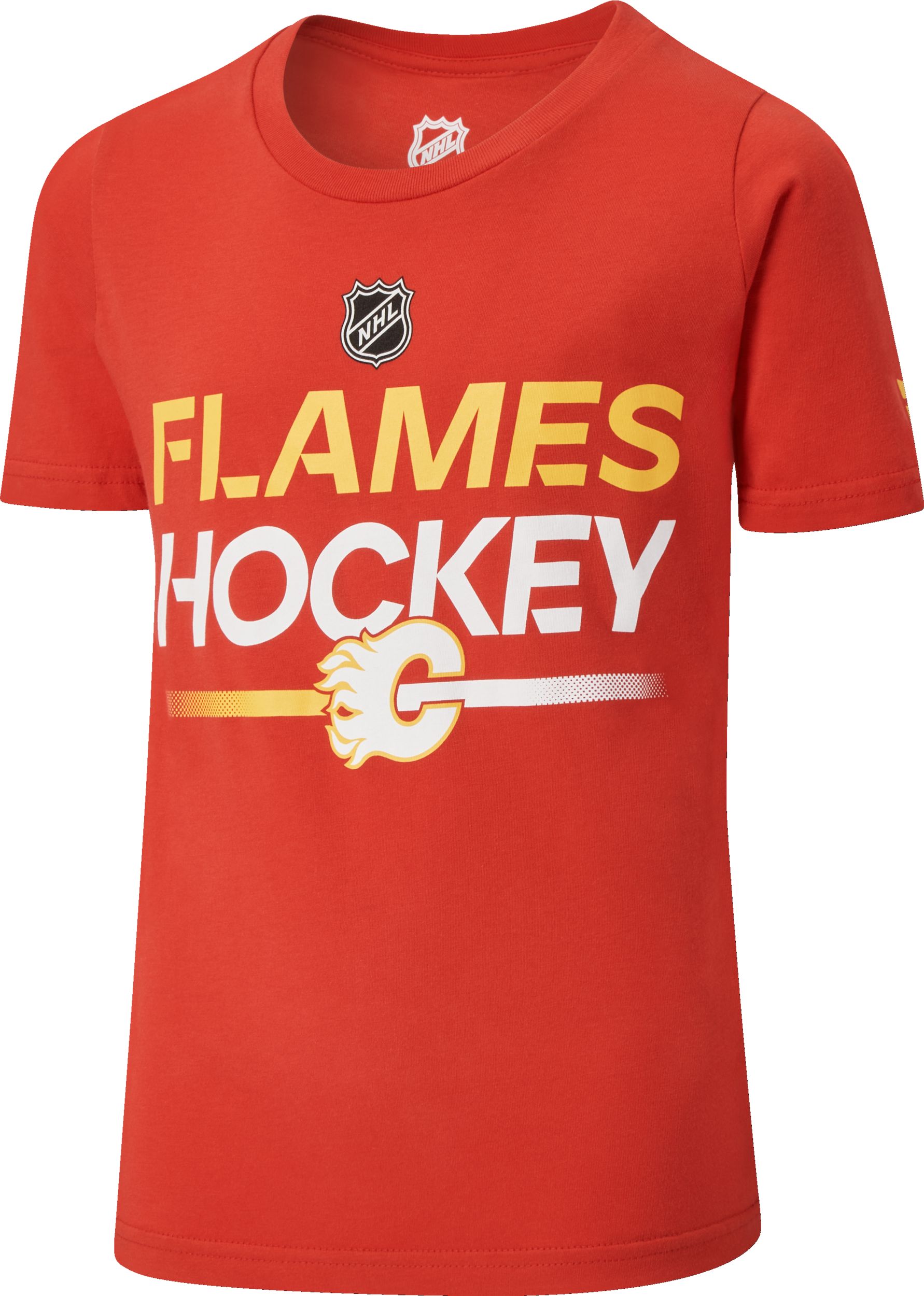 Youth Calgary Flames Outerstuff Apro Wordmark T Shirt