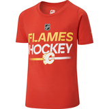 Youth Calgary Flames Outerstuff Apro Wordmark T Shirt Front_Angled_Left