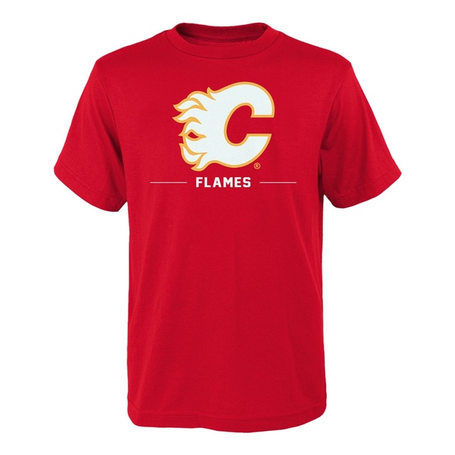 Youth Calgary Flames Outerstuff Reissue Logo T Shirt