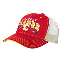 Child Calgary Flames Outerstuff Lockup Meshback Adjustable Cap Front_Three_Fourths_Angled_Left